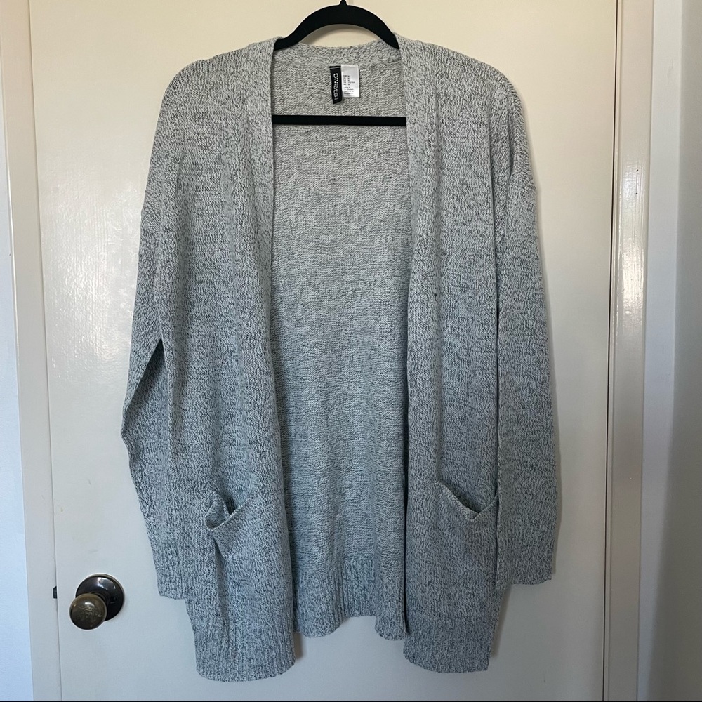 H&M Divided speckled open cardigan with pockets size M
